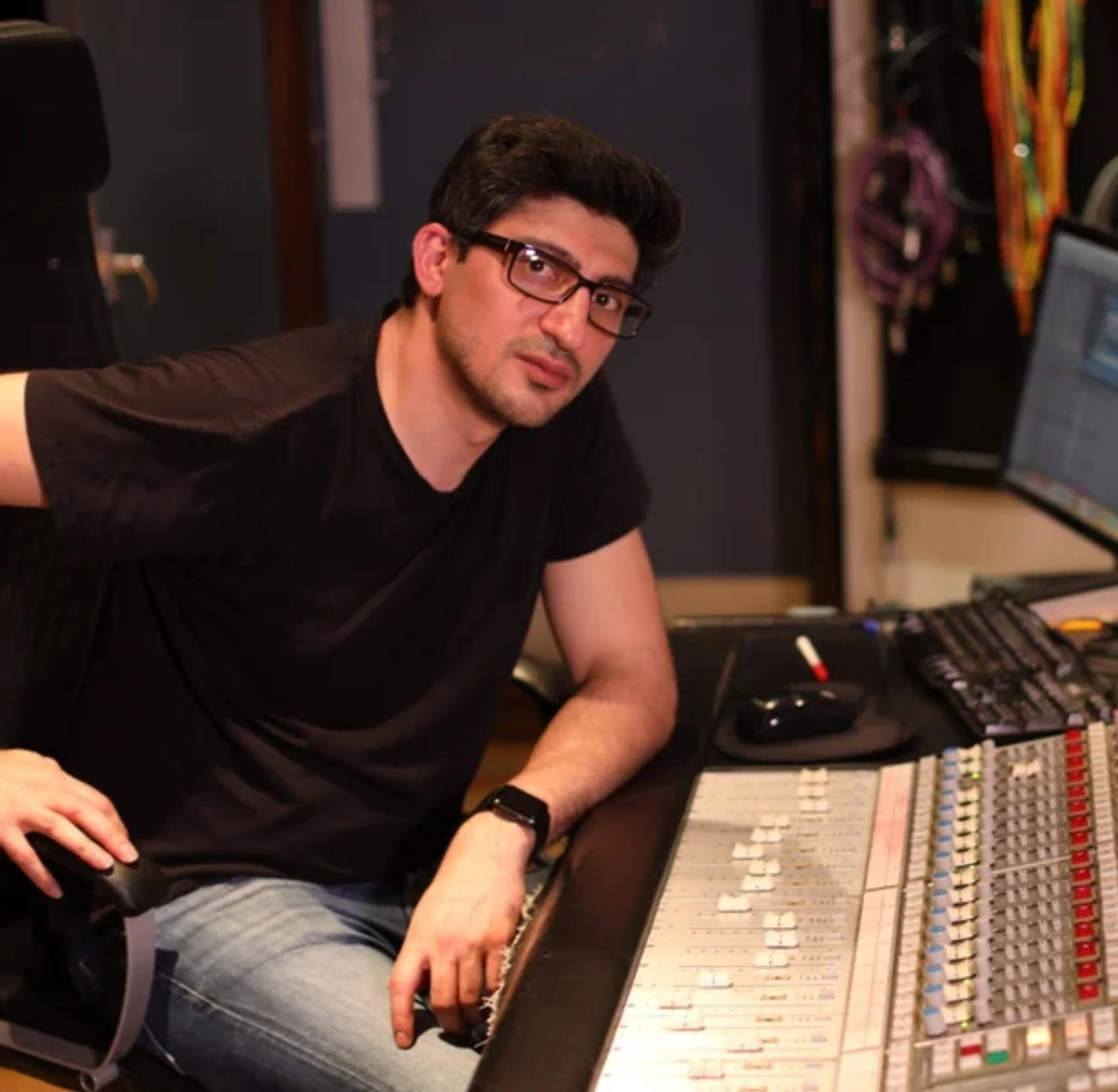 Salar Khosrojerdi at the mixing console
